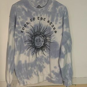 Blue and white tie dye hoodie